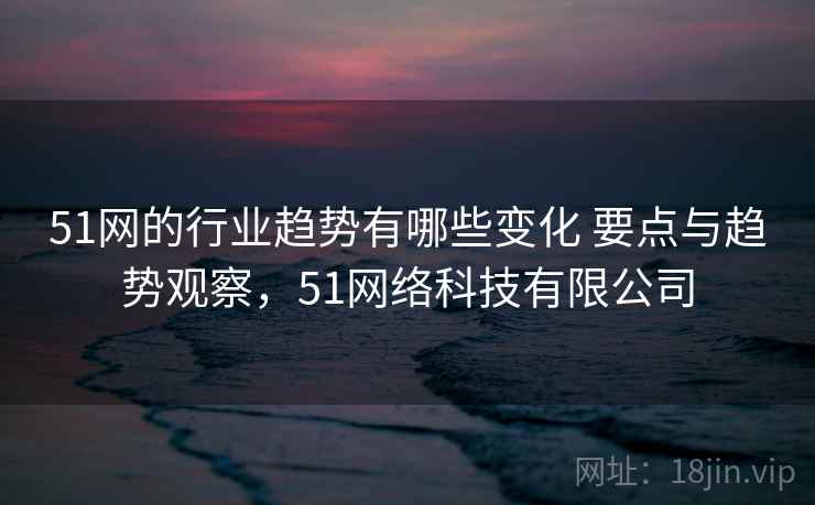 51网的行业趋势有哪些变化 要点与趋势观察，51网络科技有限公司