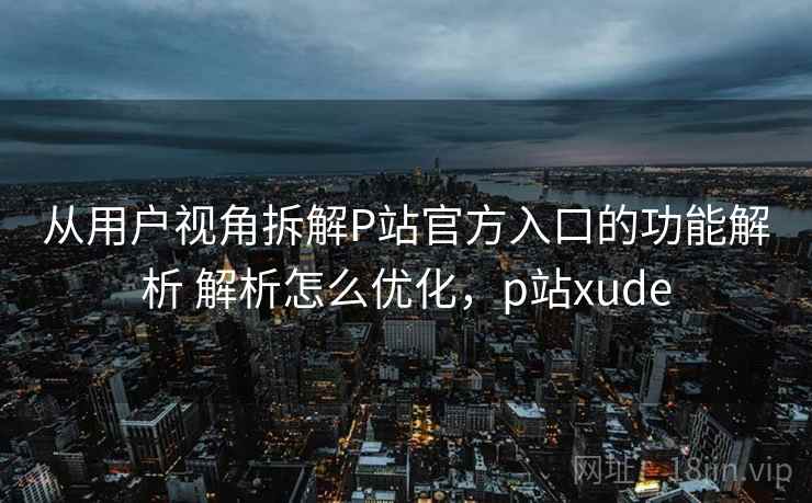从用户视角拆解P站官方入口的功能解析 解析怎么优化，p站xude