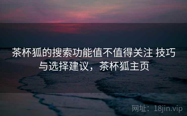 茶杯狐的搜索功能值不值得关注 技巧与选择建议，茶杯狐主页